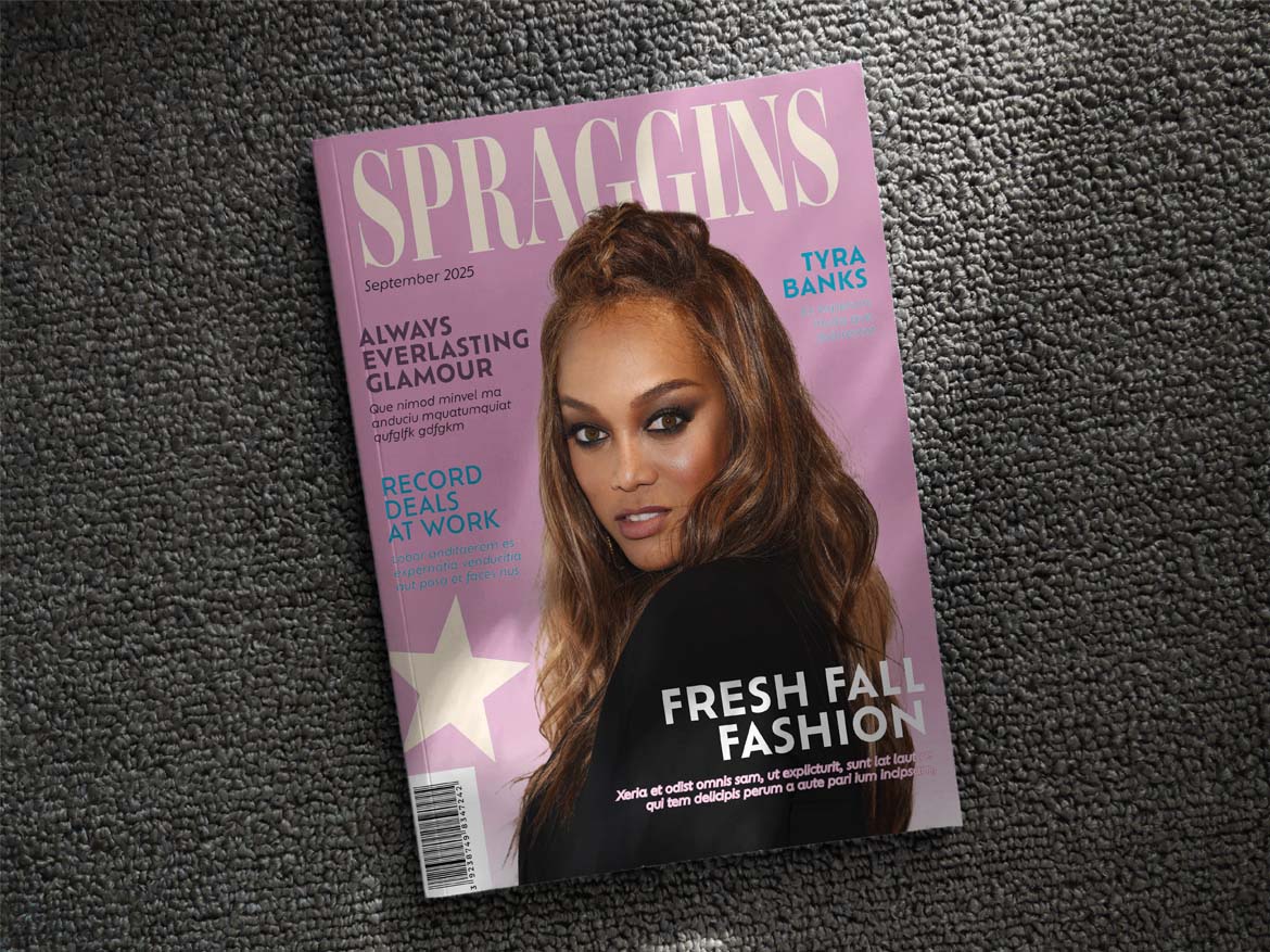 magazine cover design with Tyra Banks