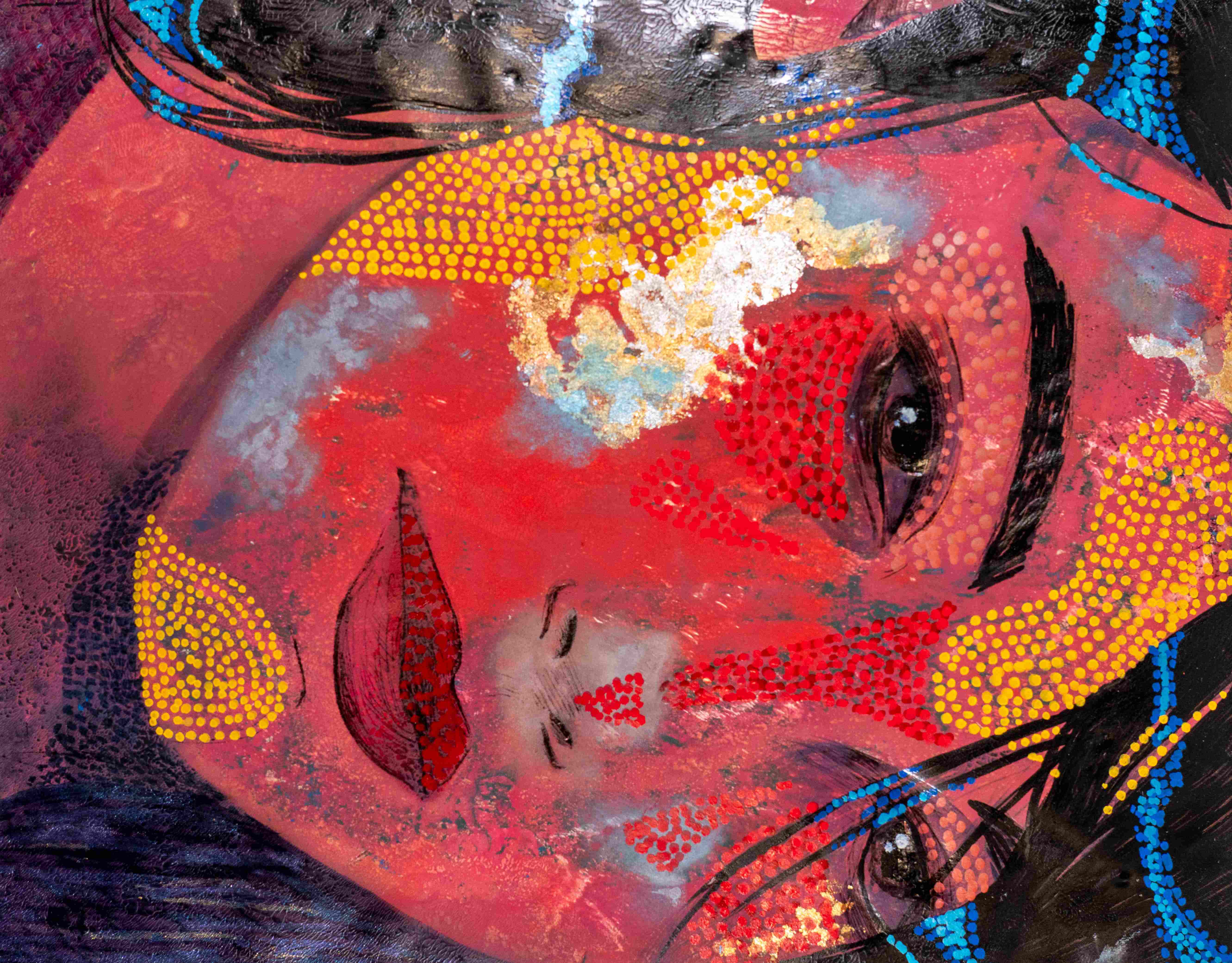 colorful painting of a womans face
