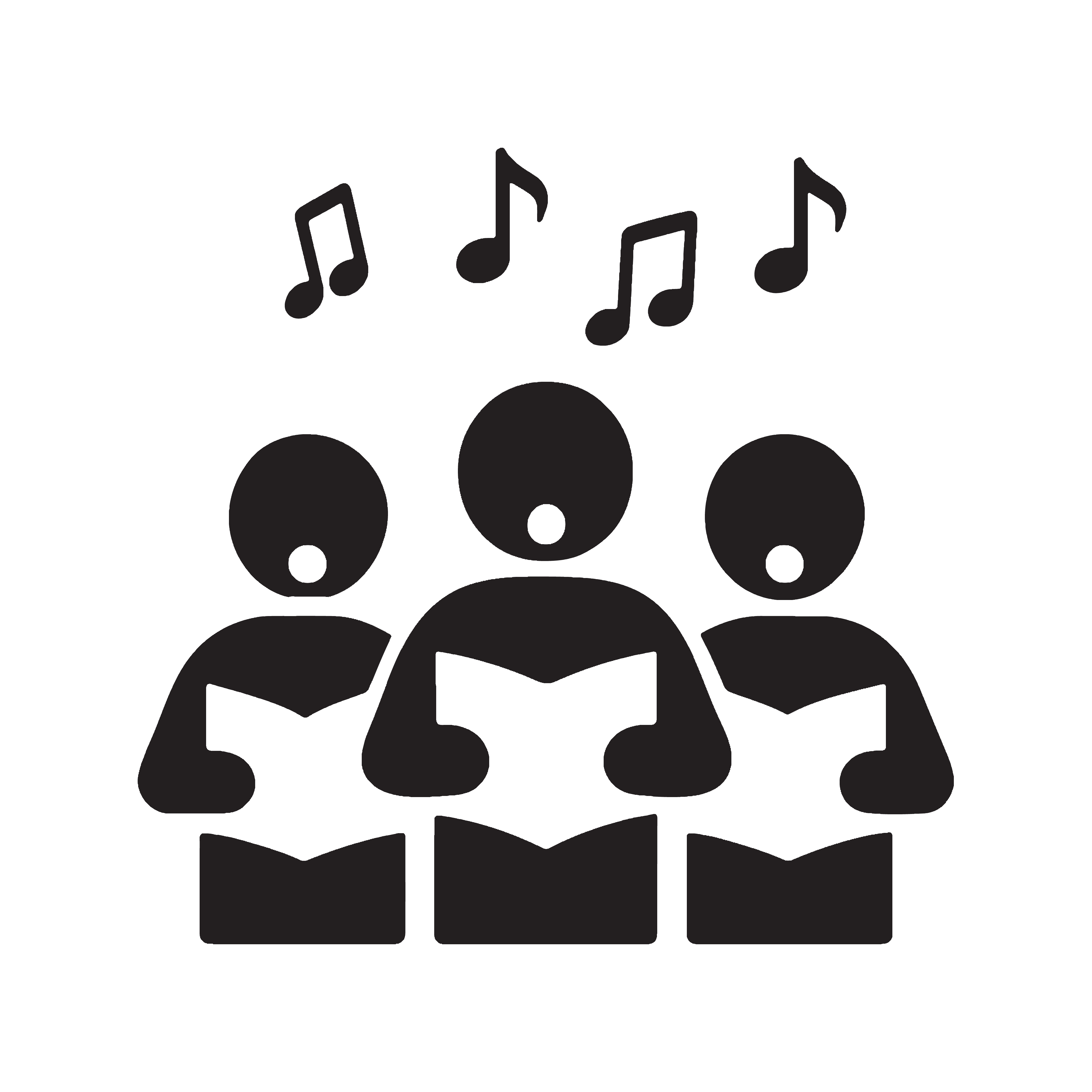 clip art icon of choir singing