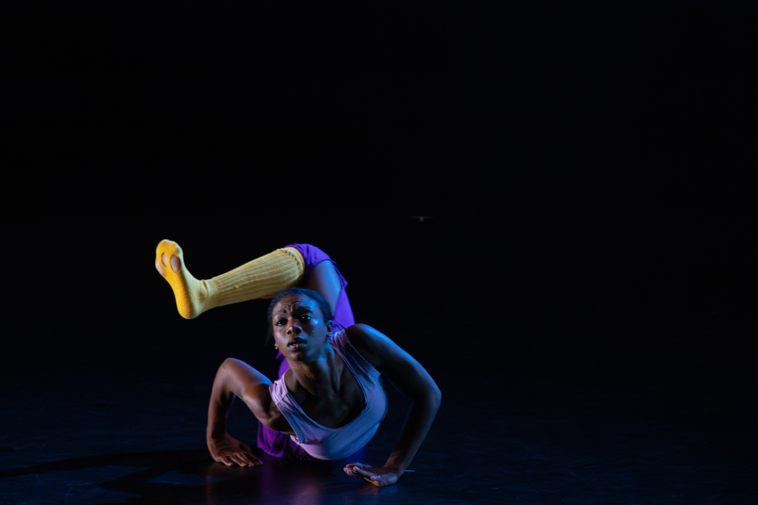 a dancer rehearses with passion