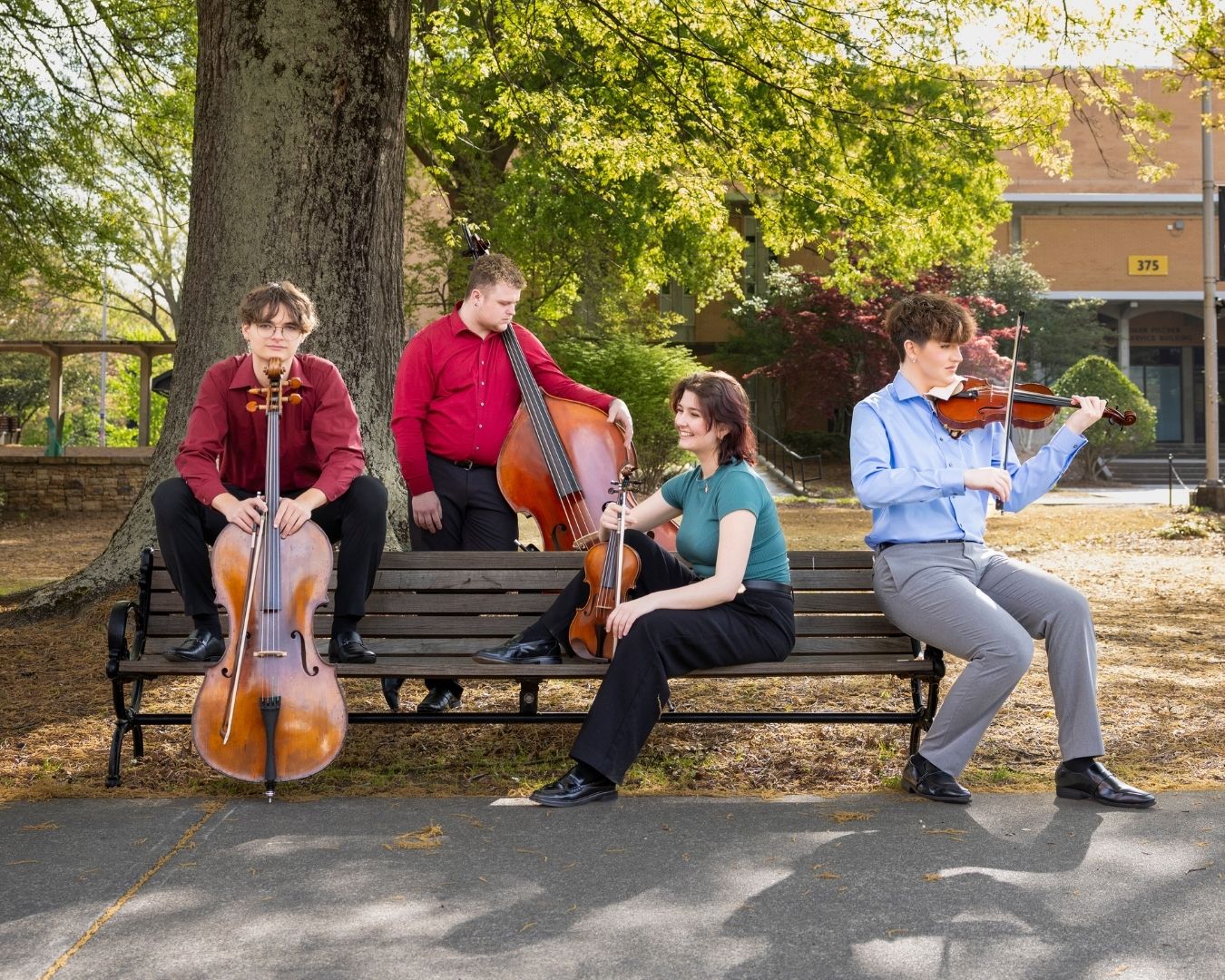 four_string_players_on_bench