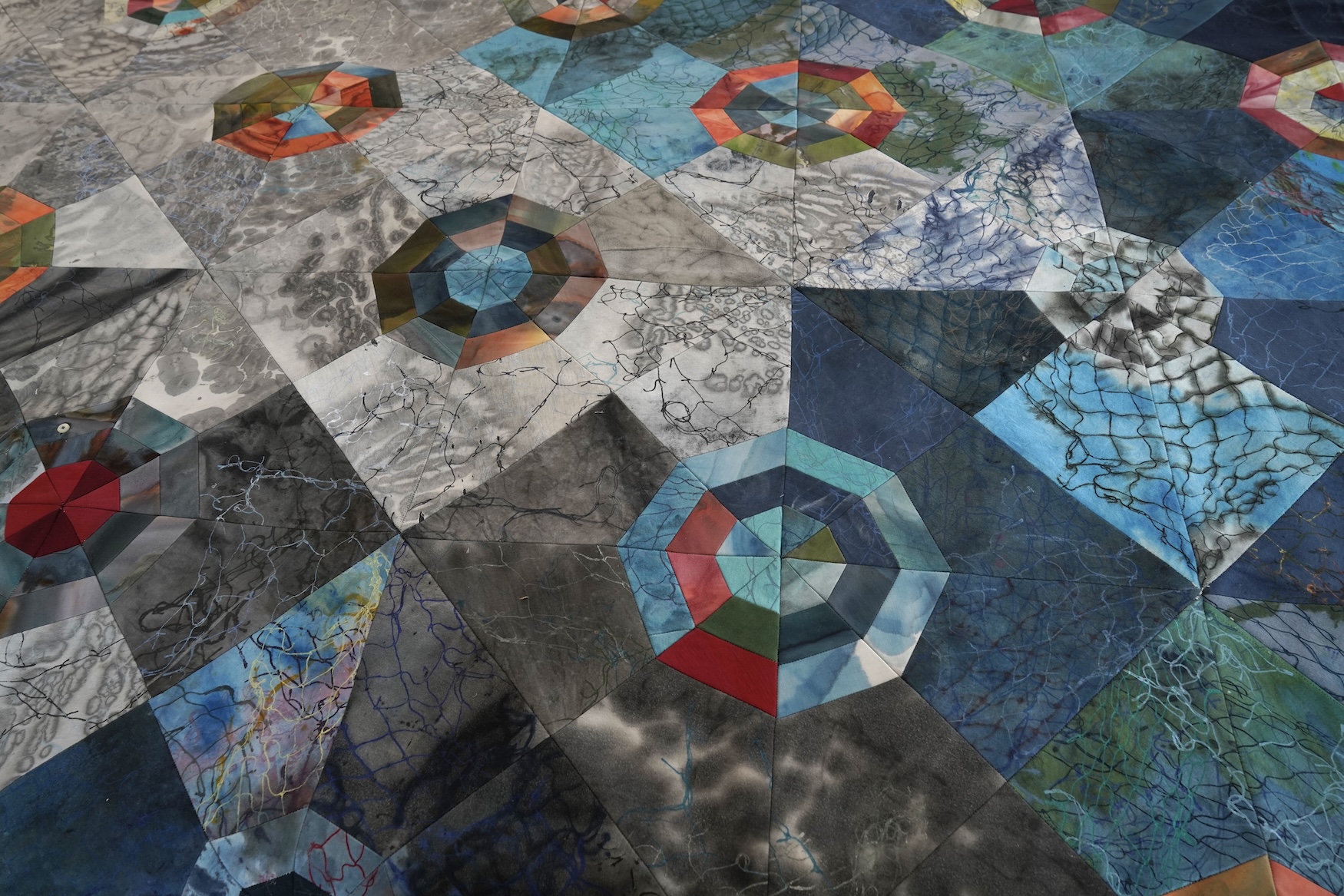 A tapestry of blue fabrics