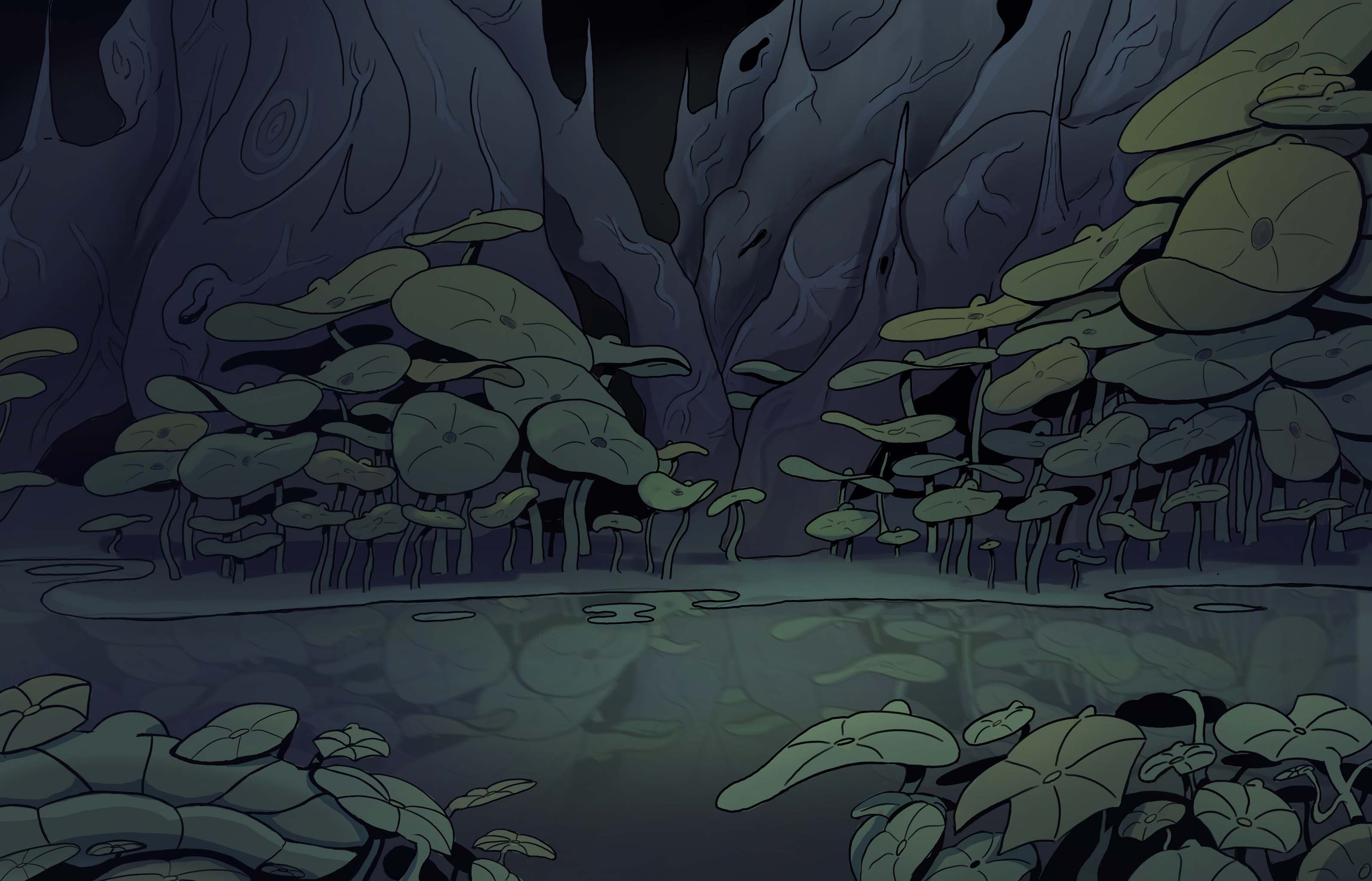 dark and gloomy swamp background