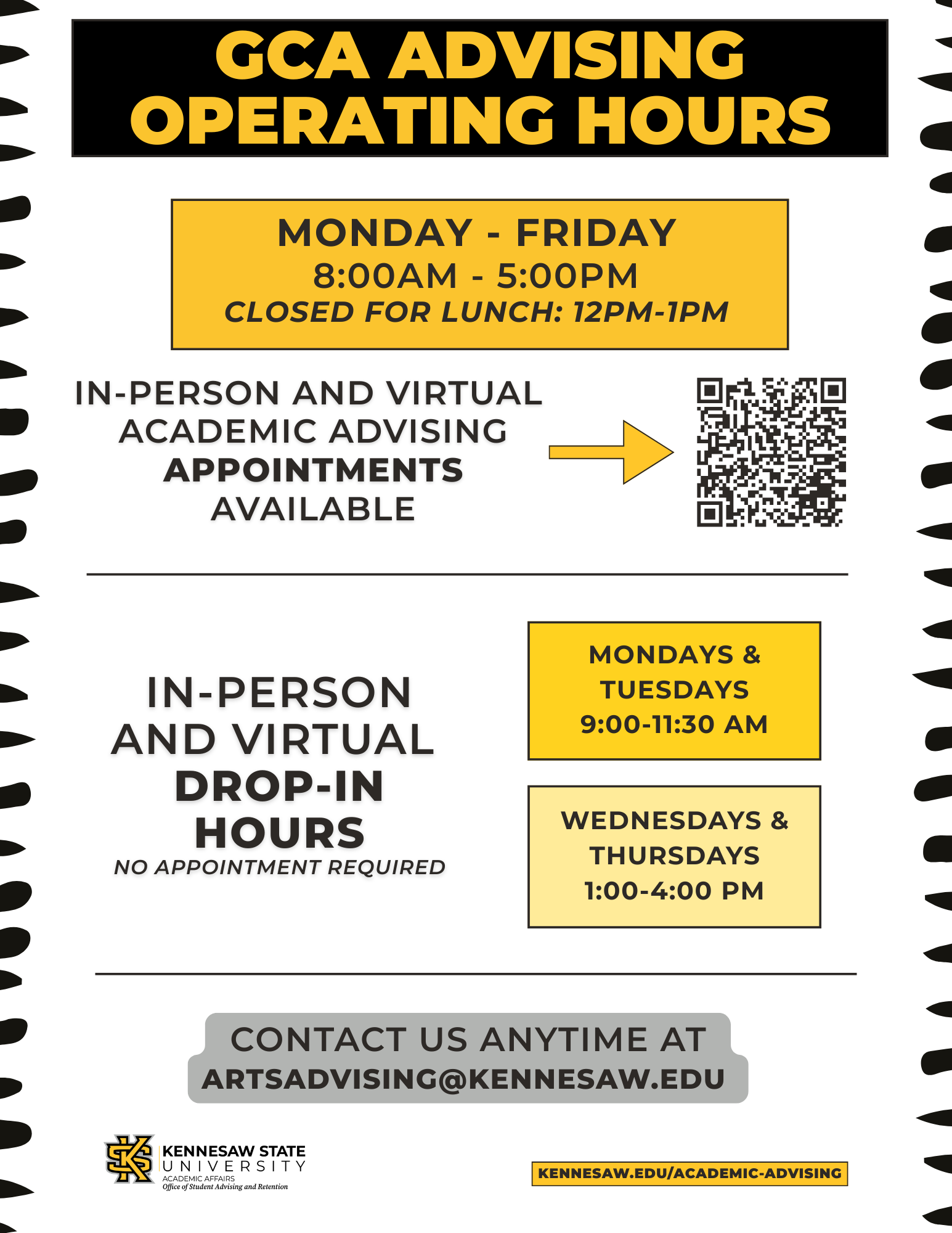 Fall 2026 Advising schedule