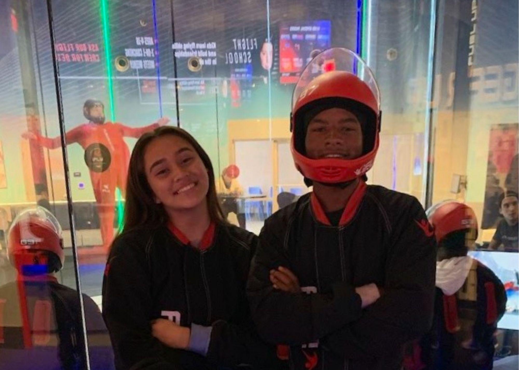 KSU TRiO students at iFly, an indoor skydiving place.  / KSU TRIO students learn the physics and technology that make indoor skydiving possible at iFly Kennesaw. 