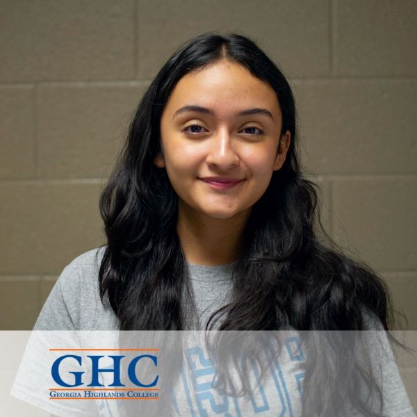 Katie Pizano, a smiling student in a headshot with the Georgia Highlands College logo in the bottom left corner.