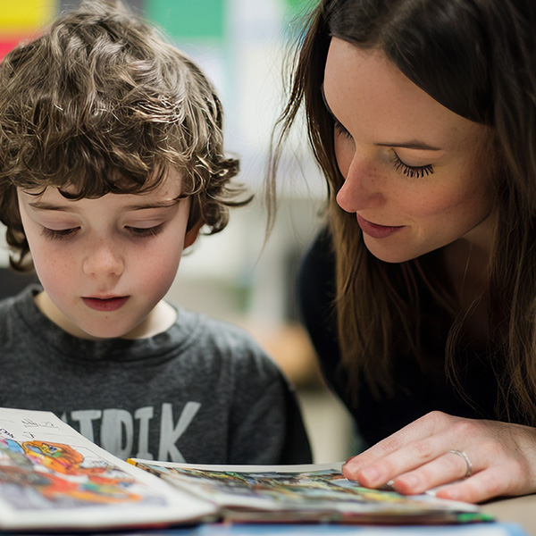 teacher with students
