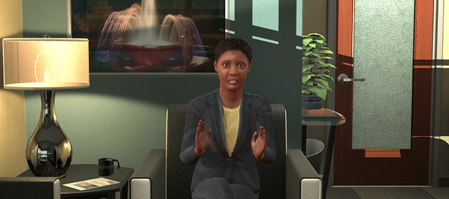 woman avatar in office