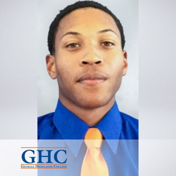 Jeremiah Boatman, in a professional headshot, with the Georgia Highlands College logo in the bottom left corner.
