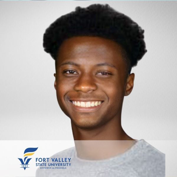 Jaylen Knowles, smiling in a headshot with the Fort Valley State University logo in the bottom left corner.