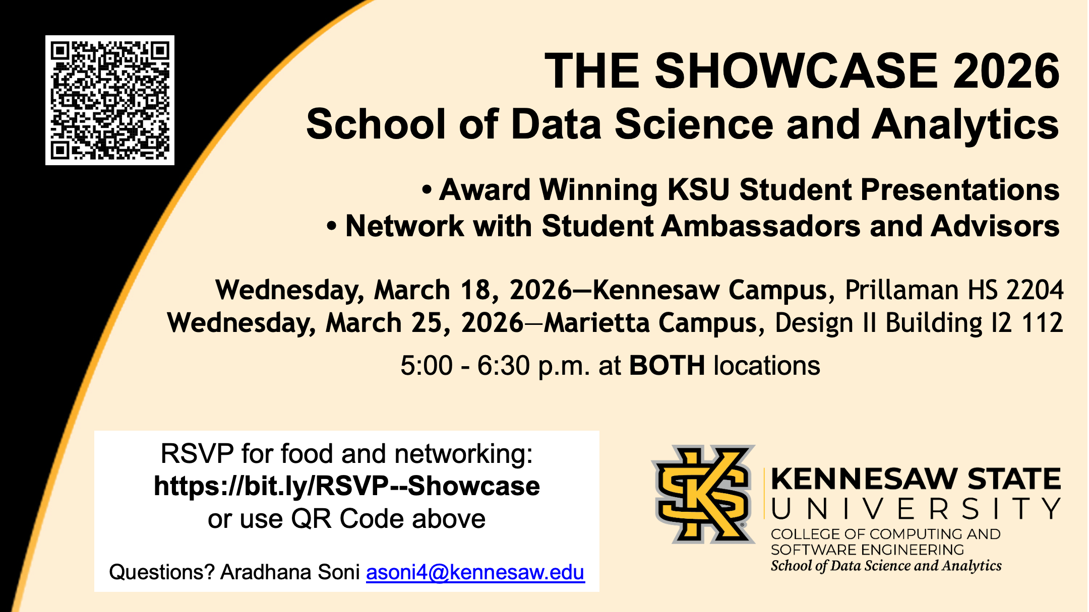 School of Data Science and Analytics Showcase Flyer