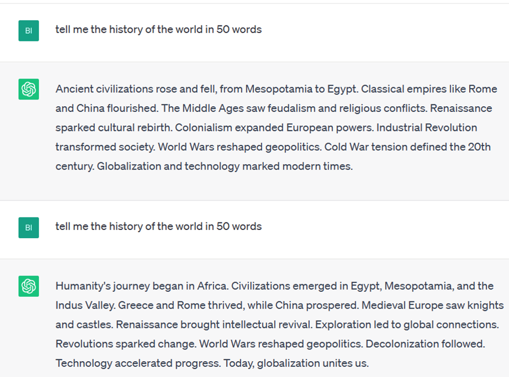 Chat GPT prompts and answers