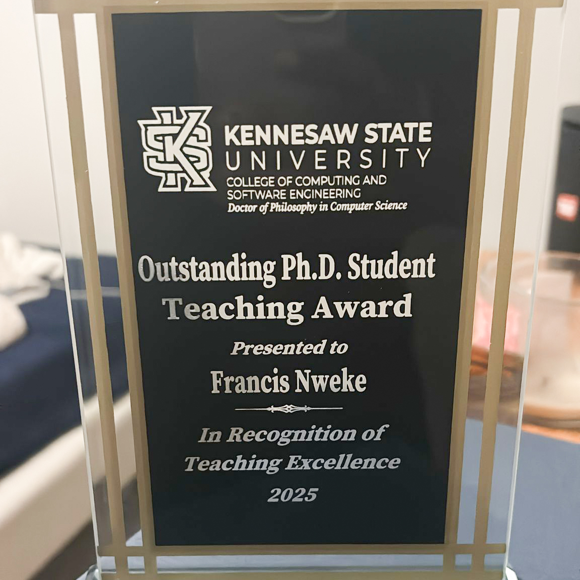 Outstanding Ph.D. Student Teaching Award (2025)