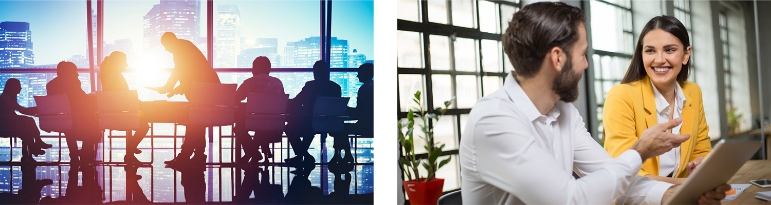 descorative photos of people working in an office setting