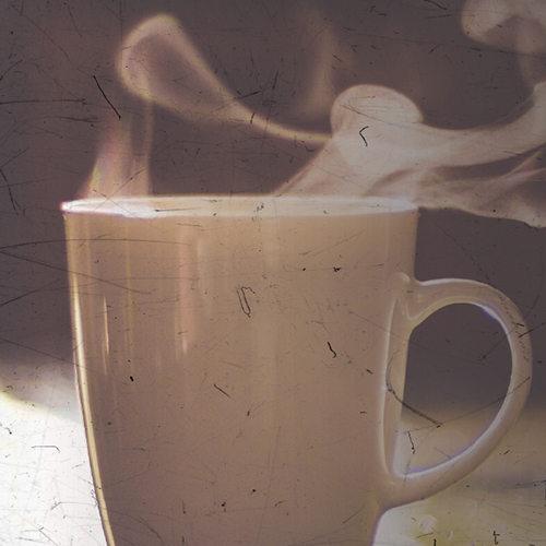 a steaming up of coffee