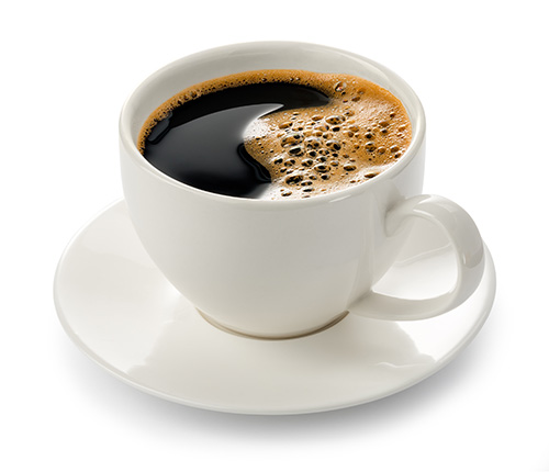 a white cup of hot coffee