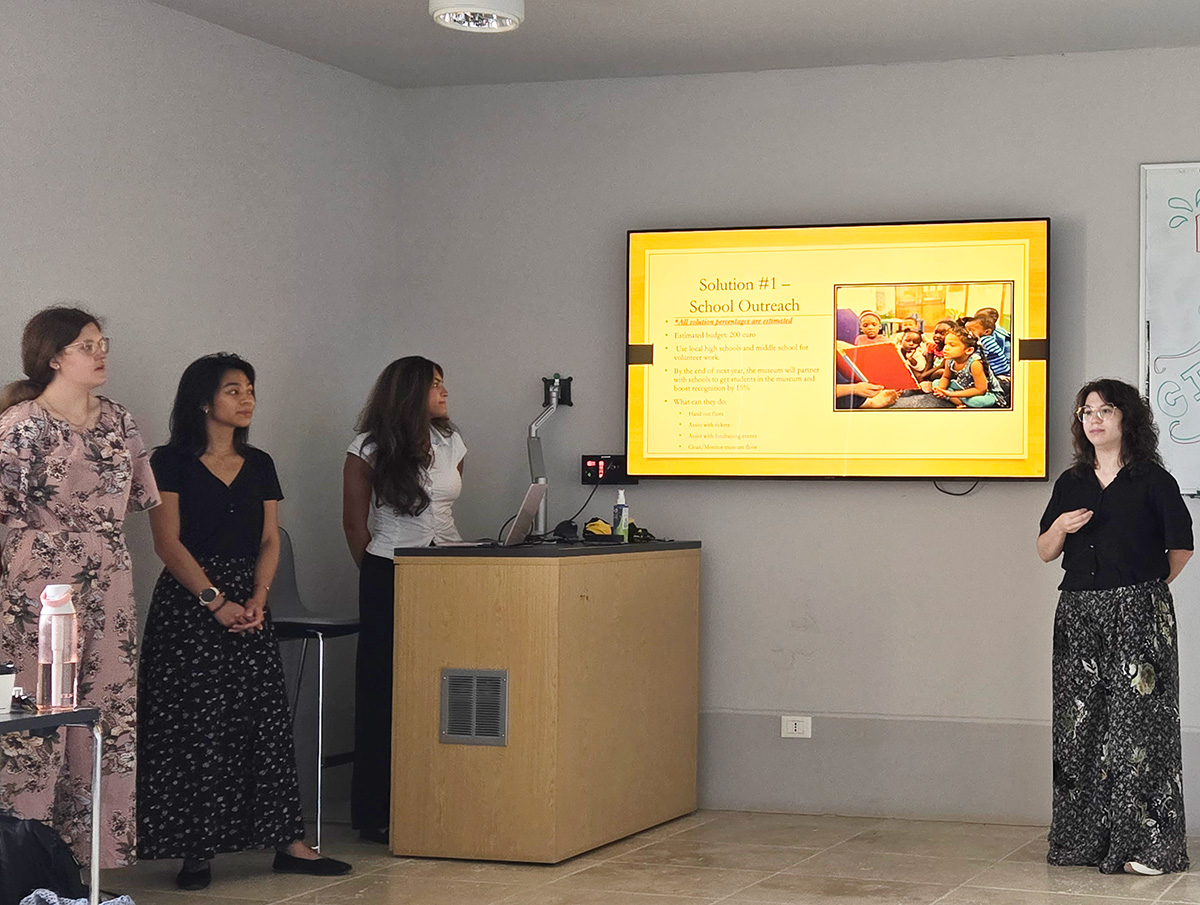 group of students presenting