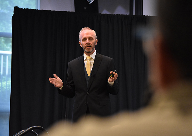 Kai Larsen speaks at this year