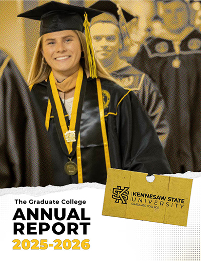 annual report cover with graduate students