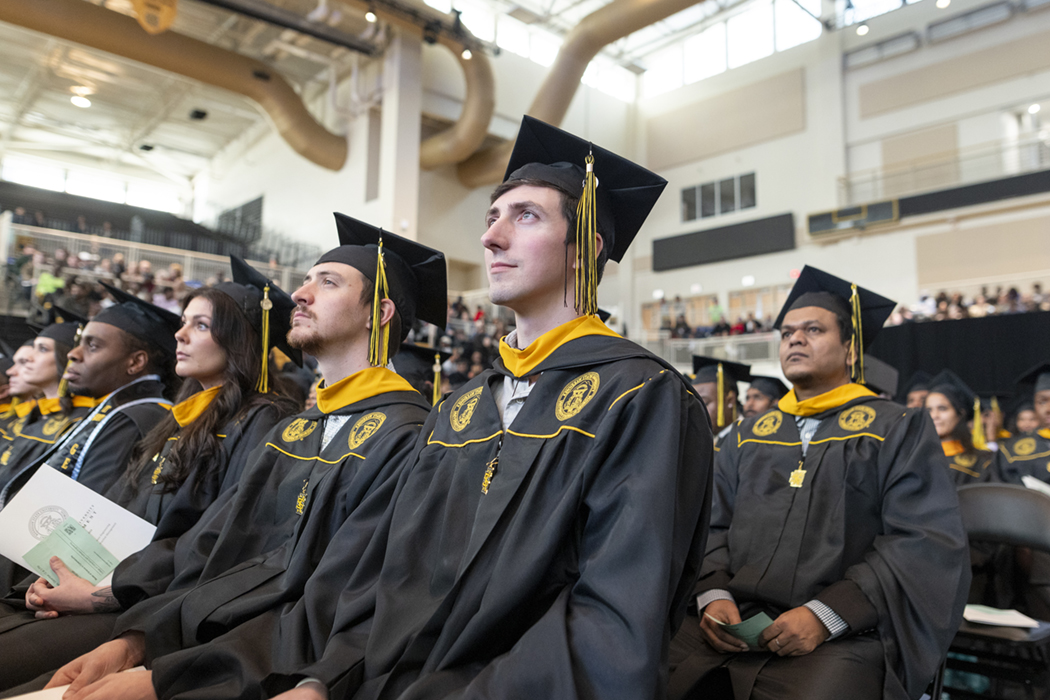 students at commencement