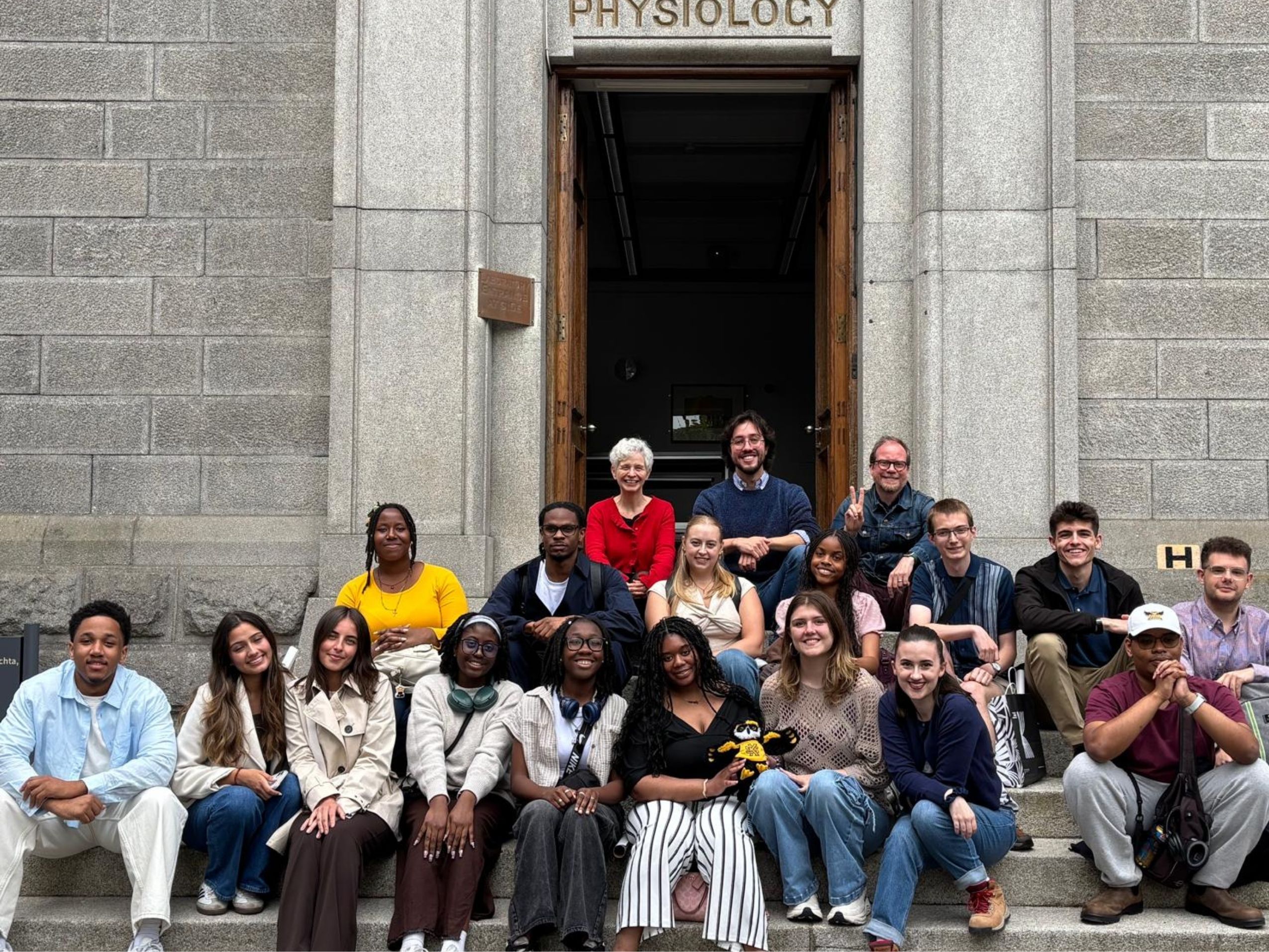 PEGS cohort students pose on steps while studying abroad in Ireland
