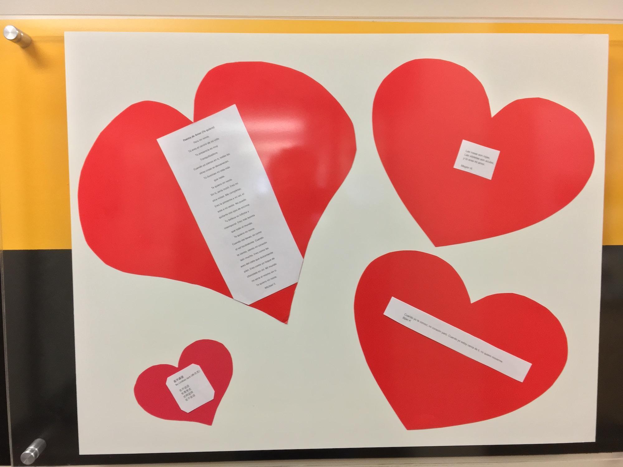  / hearts on display board 