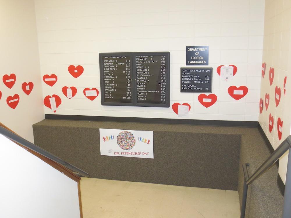  / hearts on the wall of meeting room 