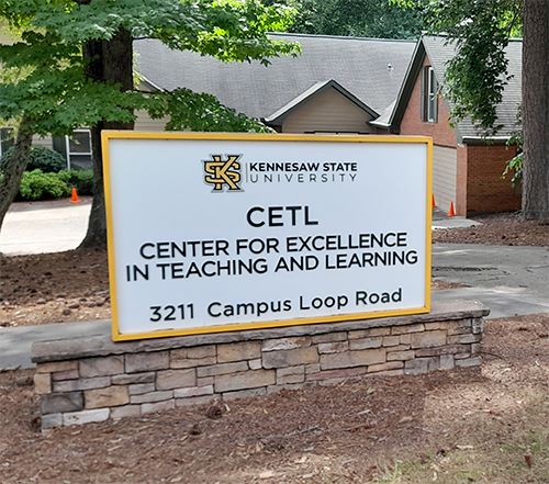 CETL sign for the Center for Excellence in Teaching and Learning at Kennesaw State University.