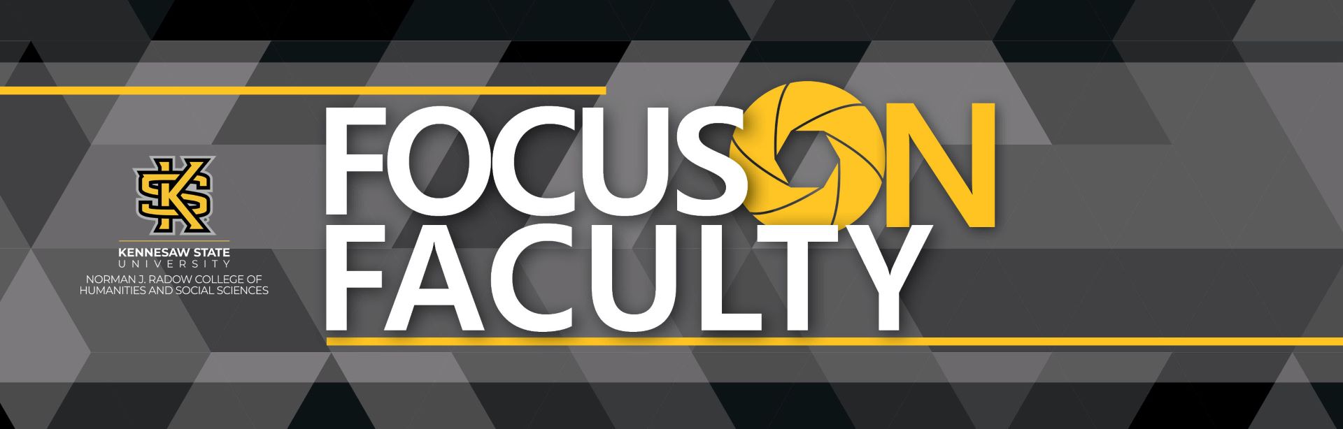 Kennesaw State University banner: "FOCUS ON FACULTY" with a camera shutter icon