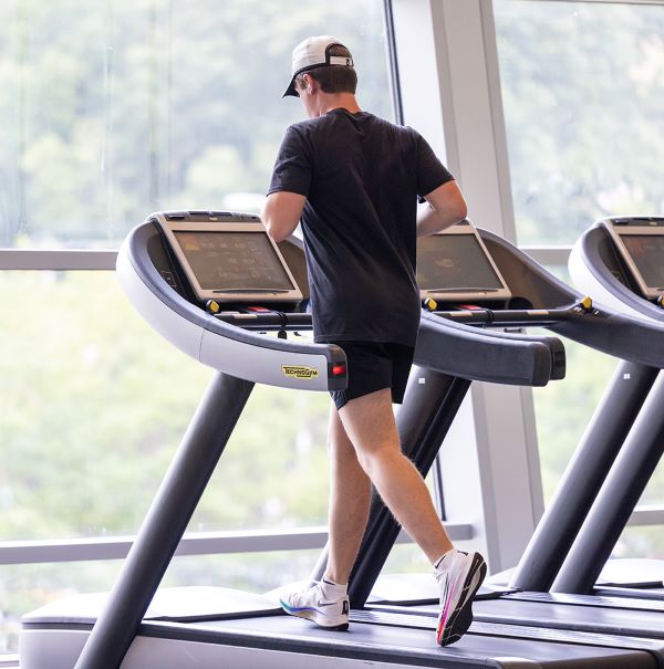 A man running on a treadmill