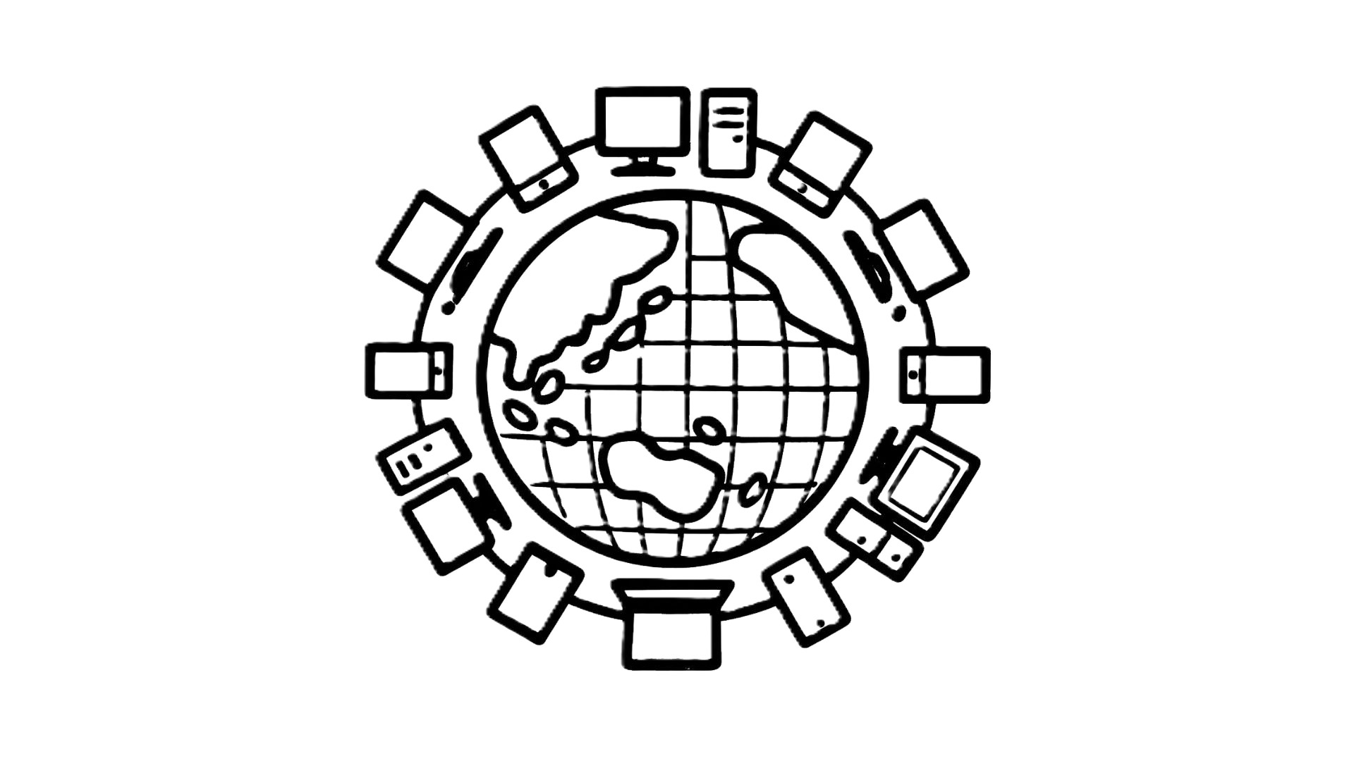 globe with technology icon
