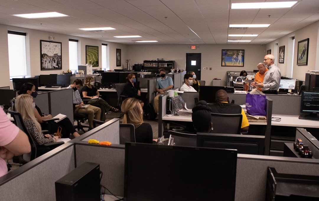 MDJ Vice President JK Murphy speaking with KSU and UGA students.