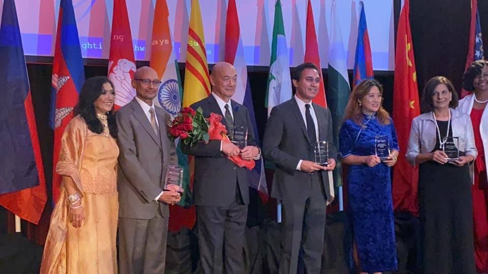 May Gao on stage for reception