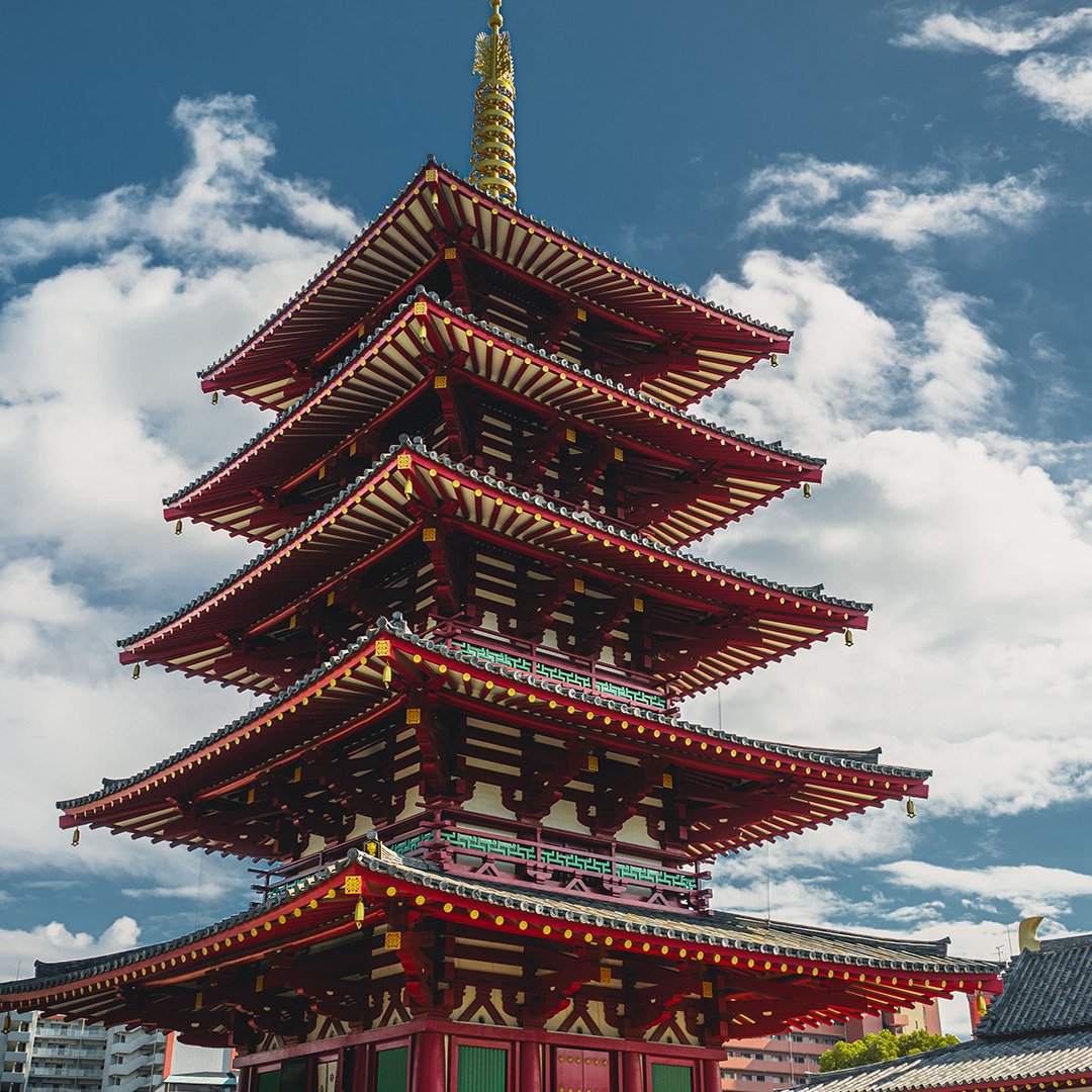 Ornate japanese building outside