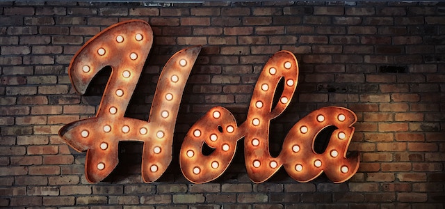 Hola neon sign
