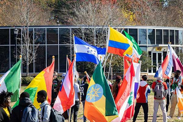 international flags on ksu campus