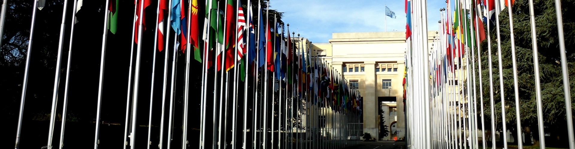 flags at the united nations building