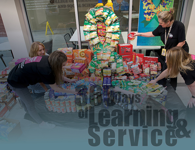 365 Days of Learning and Service Text with image of uncanny creation build