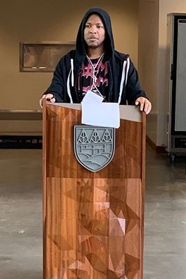 Quintin Allen, Cohort 21 MSCM student, runs for mayoral candidate as part of the humanitarian simulation