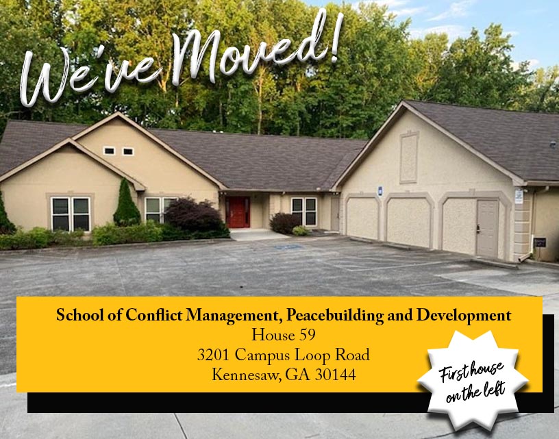 House 59 Weve moved School of comflict management 3201 Campus loop road
