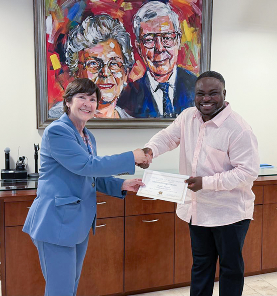 Bright Bansah with Dean Langman