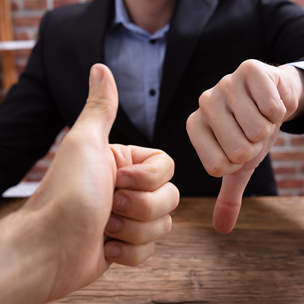 conflict management thumbs up thumbs down