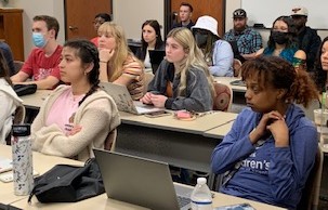 Students participate in the Adobe Jam kick-off event.