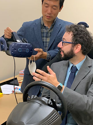 Dr. Kyung Hun Jung and Dr. Jack Labriola participated in an RCHSS brown bag research presentation on their research into virtual reality and self-driving cars.