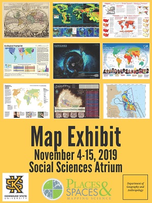 Map Exhibit flyer with event details and sample maps.