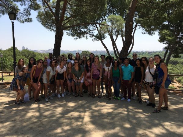 European Council Madrid study abroad participants at Casa de Campo in Madrid