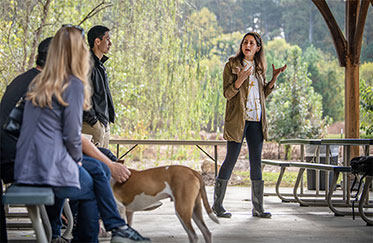 Dr. Vanessa Slinger-Friedman speaking at the KSU Field Station