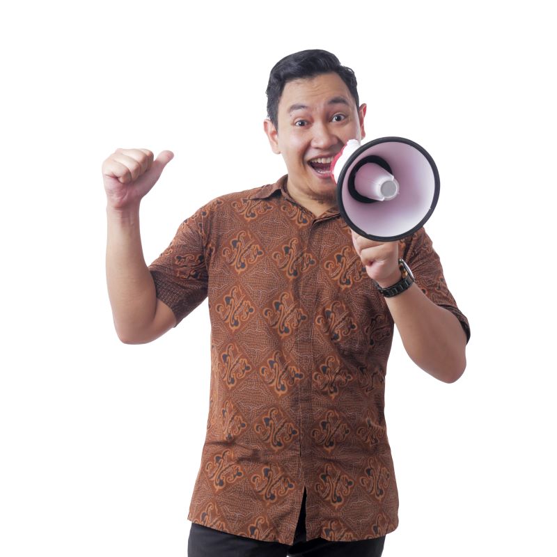 A man using a megaphone