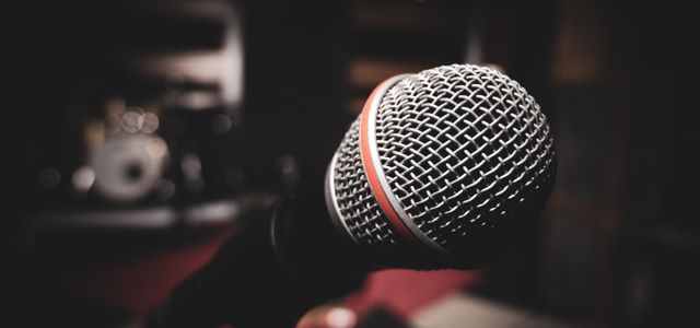 Microphone in a studio setting