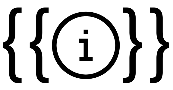 Brackets surrounding an information icon.